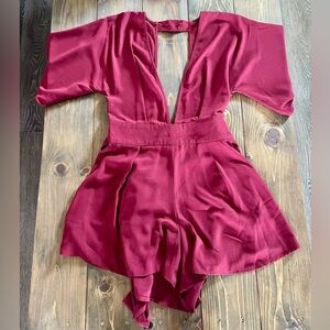 ANGL Burgundy Romper
